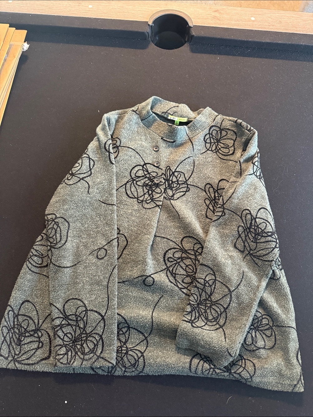 Women’s green Floral Scribble Knit Sweater